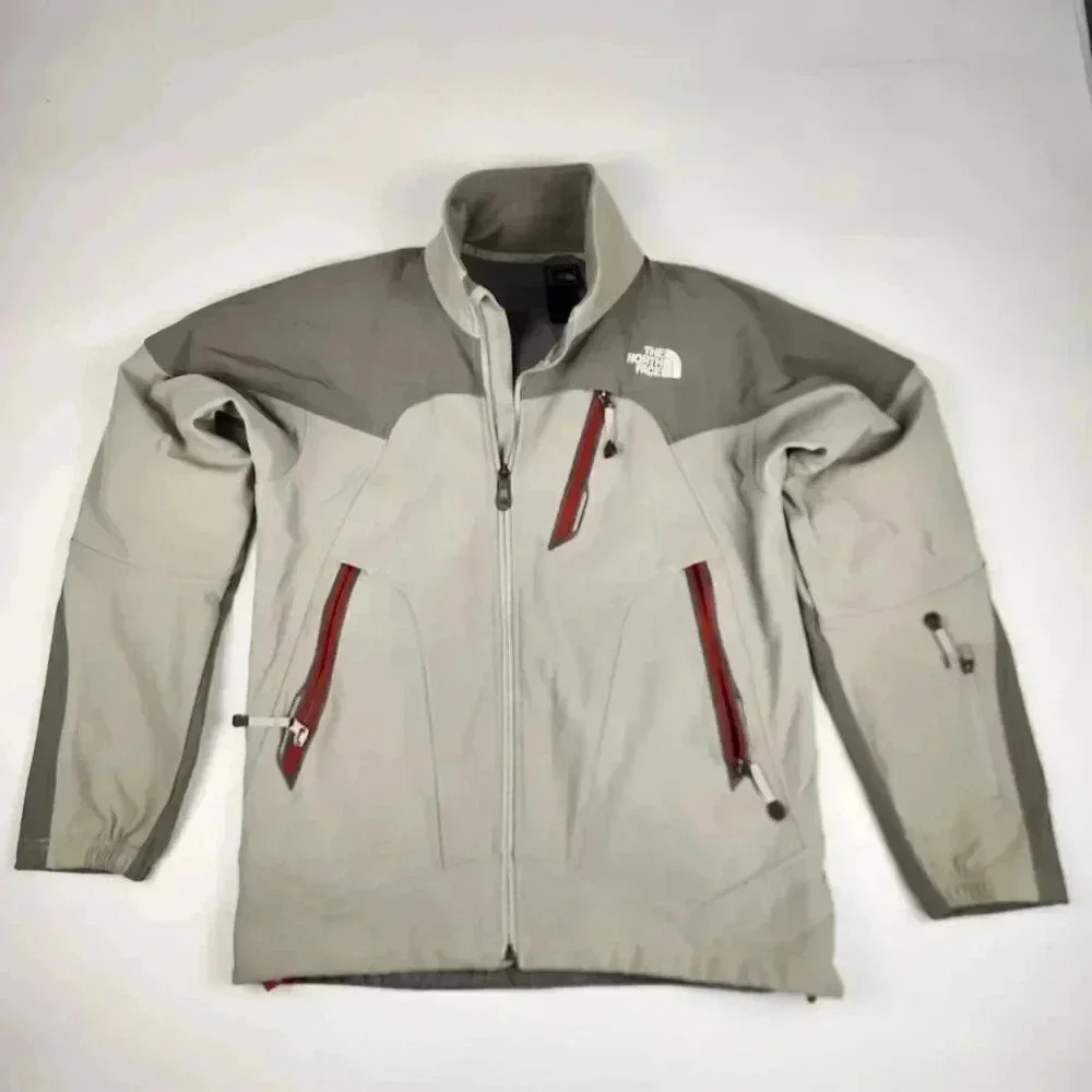 The North Face Apex Soft Shell Jacket Light Gray Mens Size Medium